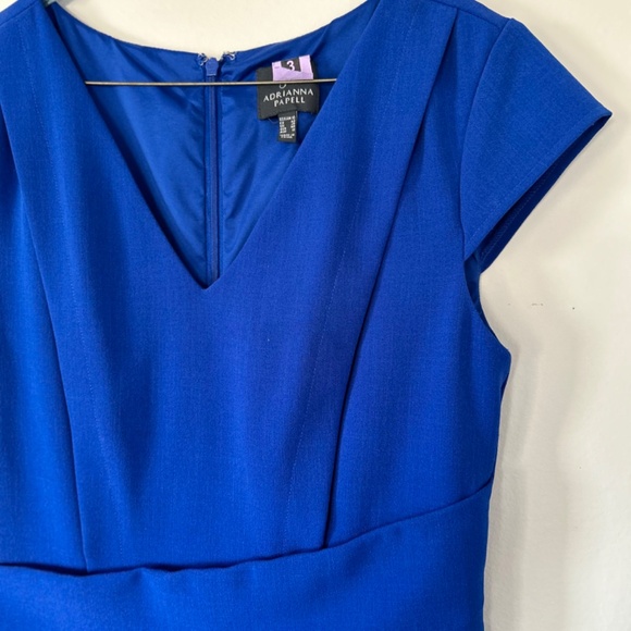 💓Beautiful Royal Blue Cap Sleeve V Neck Formal Dress - Picture 4 of 13